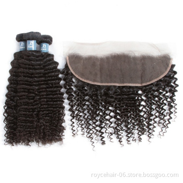 Reliable Quality 9A 10A 11A  Brazilian Virgin Human Hair Bundles And Pre Plucked Lace Frontal Closure 13x4 With Baby Hair